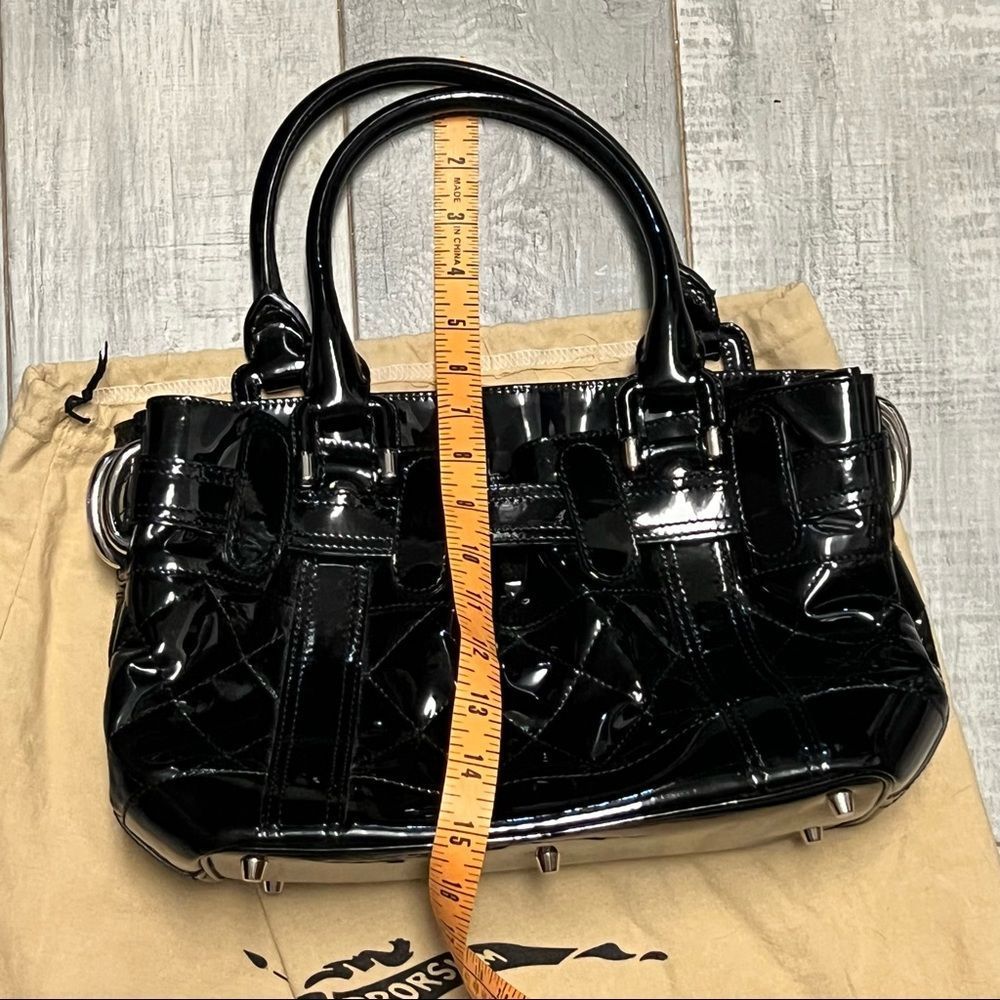 RARE Burberry Prorsum Black Patent Leather Quilted Beaton Check Hobo handbag - Picture 14 of 16